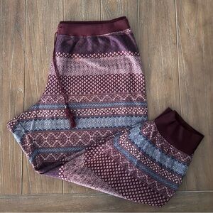 Cacique Burgundy and Blue Patterned Pajama Pants